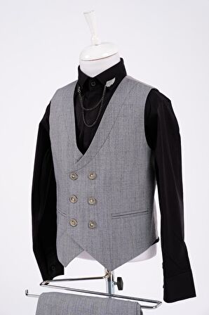 Doctor Junior Slim Fit Erkek Çocuk Zincir Detay Takım Elbise