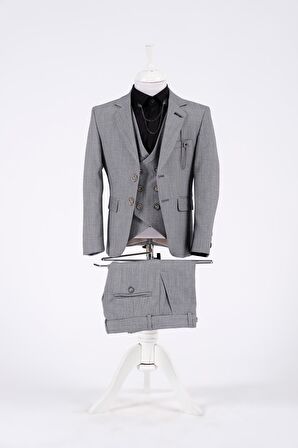 Doctor Junior Slim Fit Erkek Çocuk Zincir Detay Takım Elbise