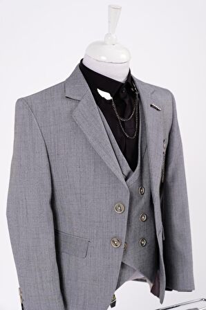 Doctor Junior Slim Fit Erkek Çocuk Zincir Detay Takım Elbise