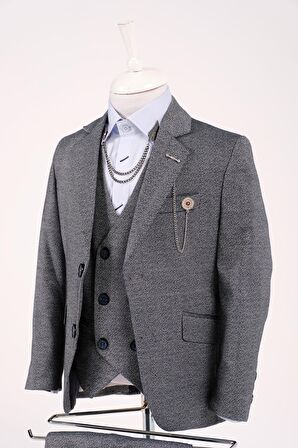 Doctor Junior Erkek Çocuk Takım Elbise Kumlu Desen