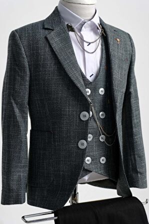 Doctor Junior Erkek Çocuk Slim Fit Takım Elbise Üç Parça