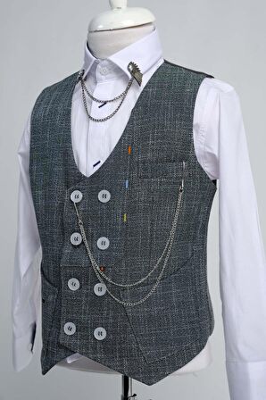 Doctor Junior Erkek Çocuk Slim Fit Takım Elbise Üç Parça