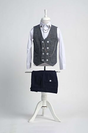 Doctor Junior Erkek Çocuk Slim Fit Takım Elbise Üç Parça