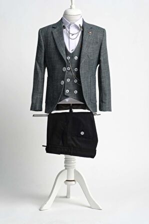 Doctor Junior Erkek Çocuk Slim Fit Takım Elbise Üç Parça
