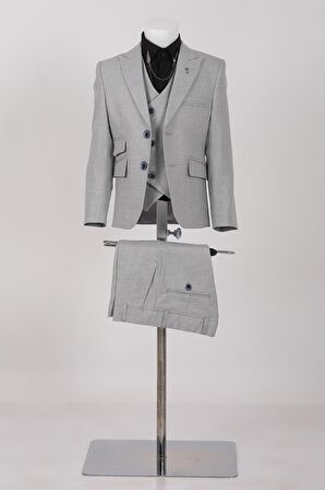 Doctor Junior Kuş Gözü Slim Fit Erkek Çocuk Takım Elbise_mnvs2285