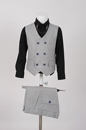 Doctor Junior Kuş Gözü Slim Fit Erkek Çocuk Takım Elbise_mnvs2285