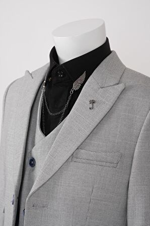 Doctor Junior Kuş Gözü Slim Fit Erkek Çocuk Takım Elbise_mnvs2285