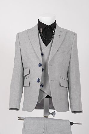 Doctor Junior Kuş Gözü Slim Fit Erkek Çocuk Takım Elbise_mnvs2285