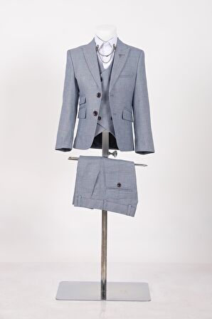 Doctor Junior Kuş Gözü Slim Fit Erkek Çocuk Takım Elbise_mnvs2285