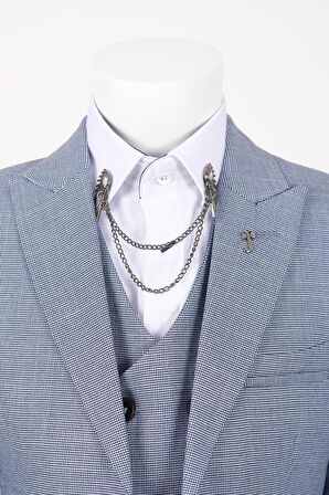 Doctor Junior Kuş Gözü Slim Fit Erkek Çocuk Takım Elbise_mnvs2285