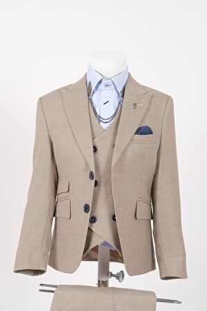 Doctor Junior Kuş Gözü Slim Fit Erkek Çocuk Takım Elbise_mnvs2285