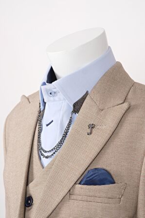 Doctor Junior Kuş Gözü Slim Fit Erkek Çocuk Takım Elbise_mnvs2285