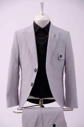 Doctor Junior Gofre Kumaş Erkek Çocuk Slim Fit Takım Elbise