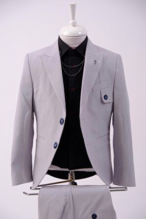 Doctor Junior Gofre Kumaş Erkek Çocuk Slim Fit Takım Elbise