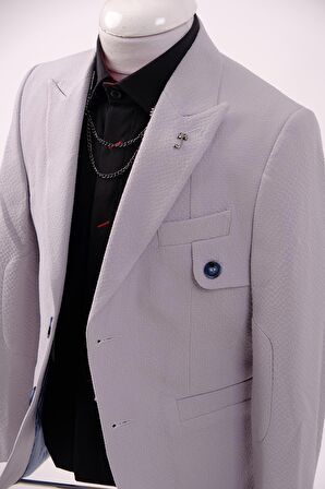 Doctor Junior Gofre Kumaş Erkek Çocuk Slim Fit Takım Elbise
