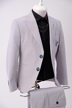 Doctor Junior Gofre Kumaş Erkek Çocuk Slim Fit Takım Elbise