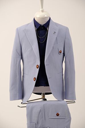 Doctor Junior Gofre Kumaş Erkek Çocuk Slim Fit Takım Elbise