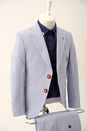 Doctor Junior Gofre Kumaş Erkek Çocuk Slim Fit Takım Elbise