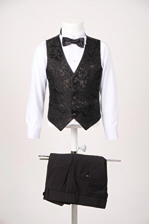 Doctor Junior İşlemeli Erkek Çocuk Smokin Takım Elbise_mnvs2290