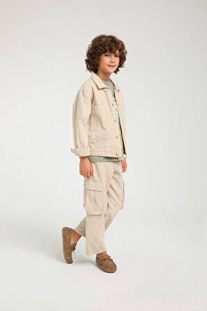 Jack Lions 3'lü Kargo Cep Pantolon ve Ceket Erkek Çocuk Takım