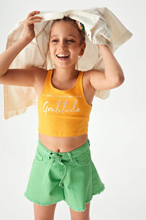 meneviş yelpaze kız çocuk üç parça  şortlu takım