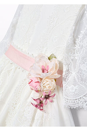 Mayoral Abel&Lula Uzun Kollu Dantel İşlemeli Kız Çocuk Elbise_mnvs5041