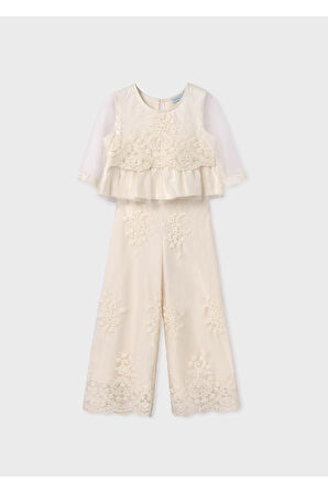 Mayoral Abel&Lula Dantel İşlemeli Pantolonlu Kız Çocuk Takım