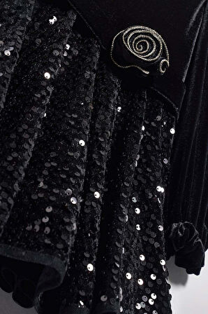 Mayoral Abel&Lula Uzun Kollu Kız Çocuk Kadife Elbise_mnvs5715