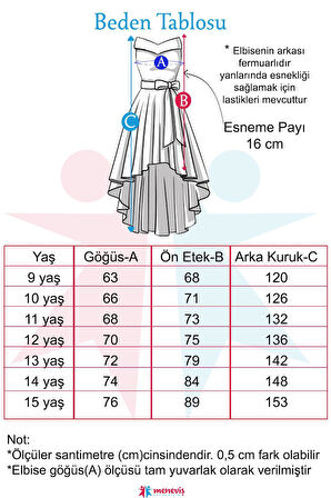 Meneviş Omuz Detaylı Kız Çocuk Saten Kuyruklu Abiye Elbise_mnvs849