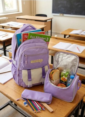 Lisanslı Twill Kumaş Niss Model Okul Sırt Çantası,Termal Beslenme Çantası Ve Kalemlik