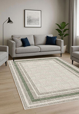 Gri Yeşil Dijital Baskı Halı Kaymaz Tabanlı Yıkanabilir Halı Yolluk Salon Halısı 786