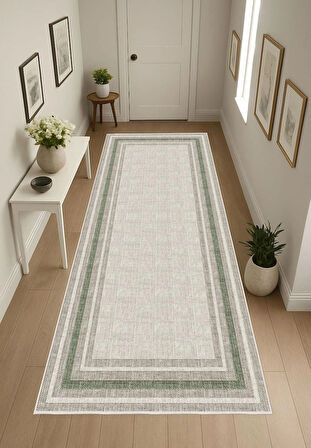 Gri Yeşil Dijital Baskı Halı Kaymaz Tabanlı Yıkanabilir Halı Yolluk Salon Halısı 786