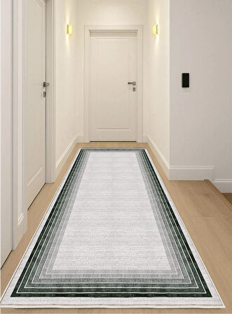 Yeşil Gri Dijital Baskı Halı Kaymaz Tabanlı Yıkanabilir Halı Yolluk Salon Halısı 788