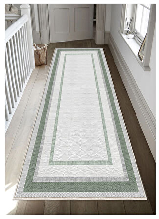 Yeşil Dijital Baskı Halı Kaymaz Tabanlı Yıkanabilir Halı Yolluk Salon Halısı 799