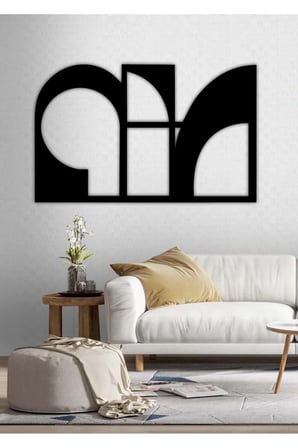 AS TASARIM ahşap duvar süs tablo model002 siyah renk 75x47 cm