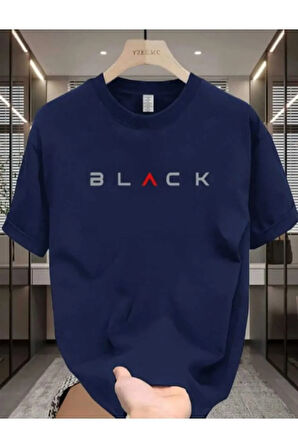 MALOÇBEY modern black baskılı oversize unisex basic o yaka t-şhirt
