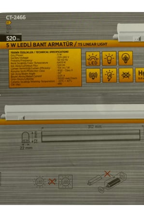 CT-2466 5W 6400K (Beyaz) Ledli Bant Armatür (4 Adet)