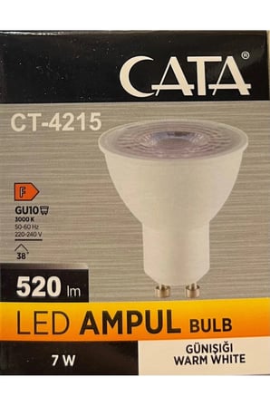 Ct-4215 Led Ampul Gu10 Duy Günışığı (sarı) 7W - 10 ADET