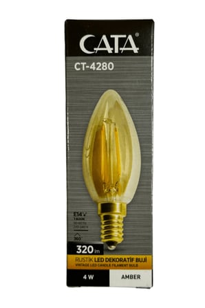 CT-4280 4W 1800K (Amber) E14 Duylu Rustik Led Dekoratif Ampul (8 Adet)