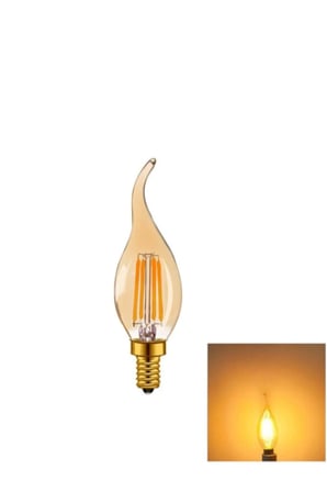 10'lu Eko Paket Amber Rengi Led Rustik Ampül E14 Ince Duy Ct-4281