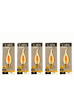 Ct-4281 4W Amber Rustik Kıvrık Mum Led Ampul 5Li̇ Paket