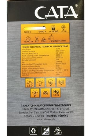 25 Watt Beyaz Işık Led Ampul (Ct 4330)