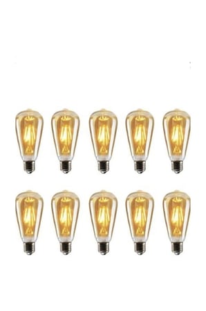 Dekoratif Armut Rustik Ampul 10'lu Paket Ct-4350 4w Amber
