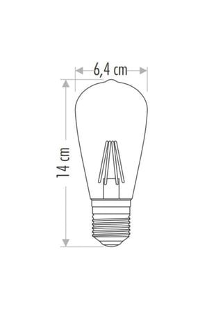 Ct 4353 - E27- 8w- 950lm- St64 Rustik Led Ampul- 3000k Gün Işığı