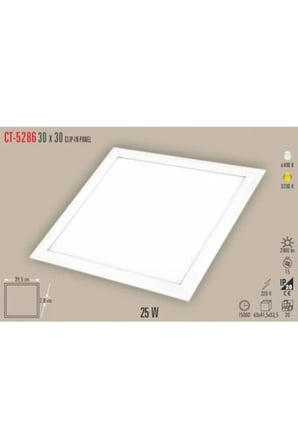 5 ADET CT 5286 Clipin 25W 30x30 Led Panel Sıva Altı Günışığı 3200K