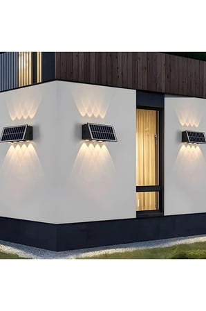 Amber Rengi Güneş Enerjili Led Aplik CT-8010 - Solar Enerjili Bahçe Aydınlatma Turuncu Belirtilmemiş