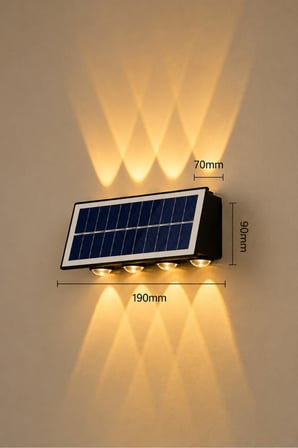 Güneş Enerjili Led Aplik CT-8010 - Solar Enerjili Bahçe Aydınlatma