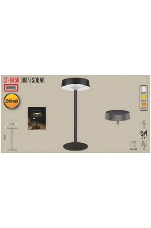 Ct-8450 Dubai Solar Şarjlı Masa Lambası