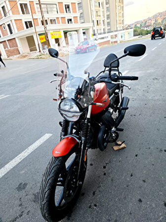 MOTOCAM Moto Guzzi V7 Stone Siperlik Ön Cam 2021-2023 Model 53cm Şeffaf Renkli 4mm APARATSIZDIR