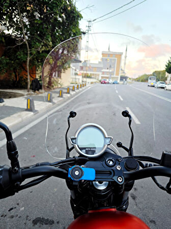 MOTOCAM Moto Guzzi V7 Stone Siperlik Ön Cam 2021-2023 Model 53cm Şeffaf Renkli 4mm APARATSIZDIR